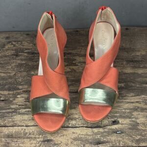 Cole Haan with Nike Air Technology Cork Wedge Sandals — Women's Size 7B